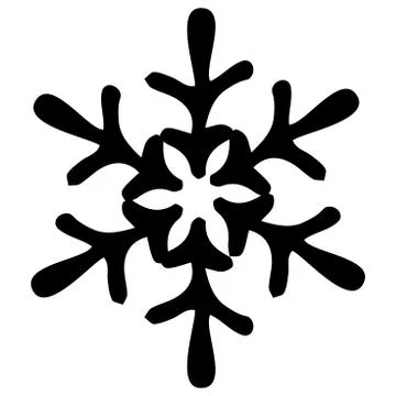 Snowflake icon vector illustration for winter -Black color. Stock Illustration