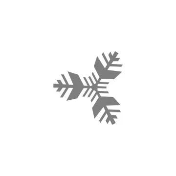 Snowflake Icon Vector Isolated. Black and white Stock Illustration