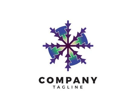 Snowflake Icon Vector Logo Template Stock Illustration
