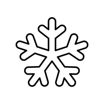 Snowflake icon vector sign symbol isolated white Stock Illustration