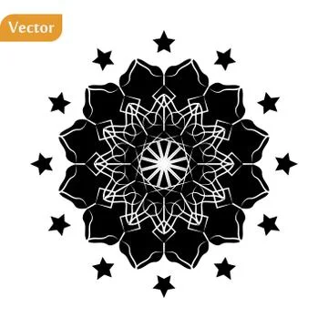 Snowflake icon, vector simple flat single color isolated on white. Christmas  Illustrazione stock