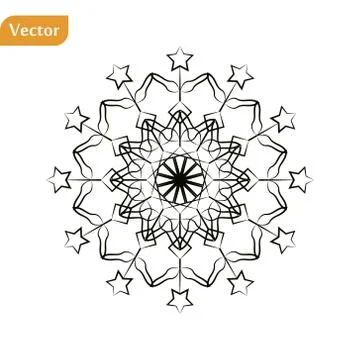 Snowflake icon, vector simple flat single color isolated on white. Christmas  Illustrazione stock