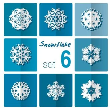 Snowflake icon. winter theme. winter snowflakes of different shapes. Stock Illustration