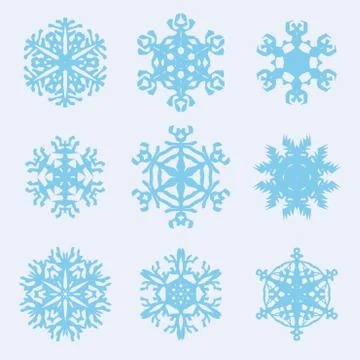Snowflake icon. winter theme. winter snowflakes of different shapes. Stock Illustration