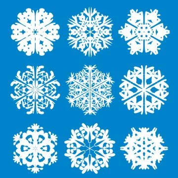 Snowflake icon. winter theme. winter snowflakes of different shapes. Stock Illustration
