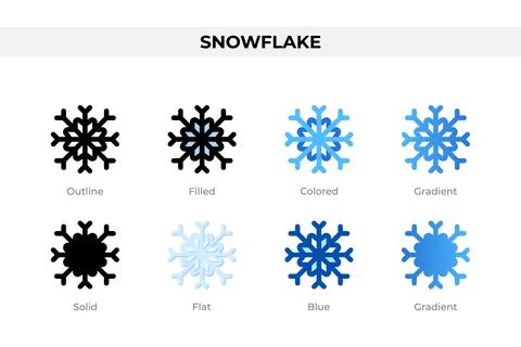 Snowflake icons in different style. Snowflake icons set. Holiday symbol. Di.. Stock Illustration