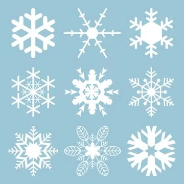 Snowflake icons Illustrazione stock