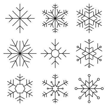 Snowflake icons Illustrazione stock