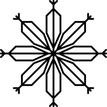 Snowflake Icons Set Crayon Chalk Drawing Vector. Christmas hand drawn Stock Illustration