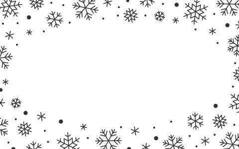Snowflake icy line border frame Xmas card banner Stock Illustration