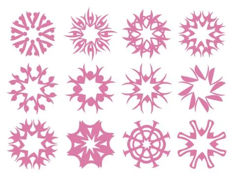 Snowflake Inspired Graphic Patterns Vector Design Elements Stockillustratie
