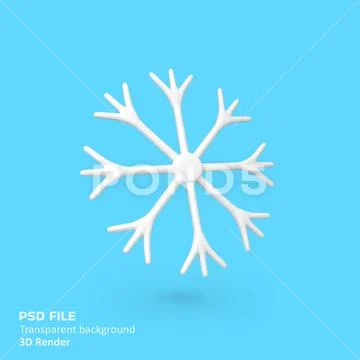Snowflake isolated 3d render icon illustration Template PSD