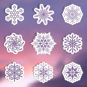 Snowflake labels Illustration