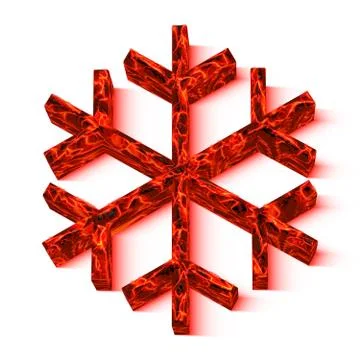 Snowflake with lava texture Stock Illustration