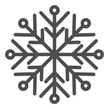 Snowflake line and solid icon. Ice crystal flake of snow sixfold symmetry 스톡 일러스트