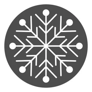 Snowflake line and solid icon. Ice crystal flake of snow sixfold symmetry 스톡 일러스트