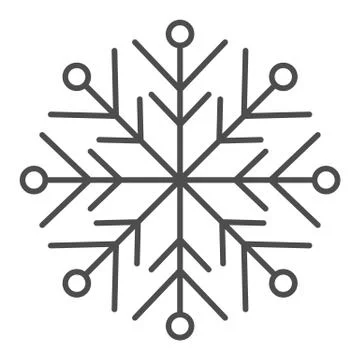Snowflake line and solid icon. Ice crystal flake of snow sixfold symmetry Stock Illustration