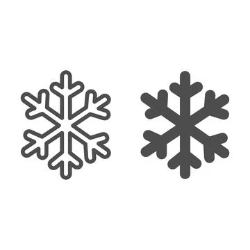 Snowflake line and solid icon, Winter season concept, frozen winter flake symbol Illustrazione stock