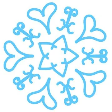 Snowflake line decoration, sky Stock Illustration