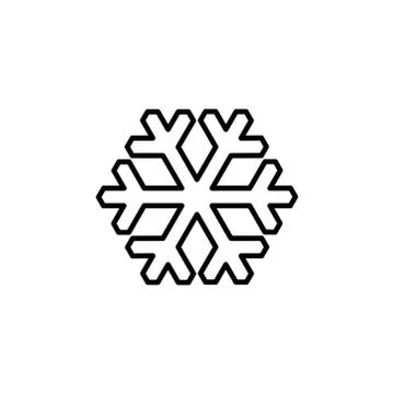 Snowflake Line Icon In Flat Style Vector For Apps, UI, Websites. Black Icon Stock Illustration