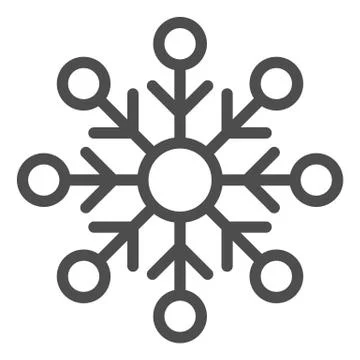 Snowflake line icon. Snow vector illustration isolated on white. Frost outline Illustrazione stock