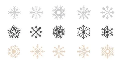 Snowflake Line Icons Editable Stroke. illustration on white Stock Illustration