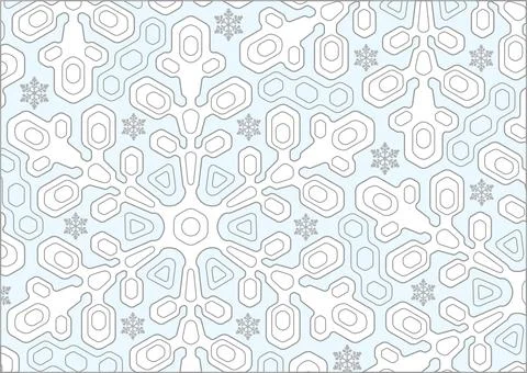 Snowflake line pattern. Layered winter season ornate snowflakes background. Illustrazione stock