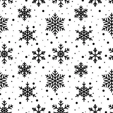 Snowflake line seamless pattern winter ice snow Illustrazione stock