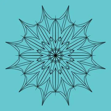 Snowflake linear sign graphic template. Winter abstract decorative symbol. Ve Stock Illustration