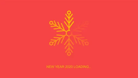 Snowflake as loader indicator with new year 2020 loading text Stock Footage 119487935
