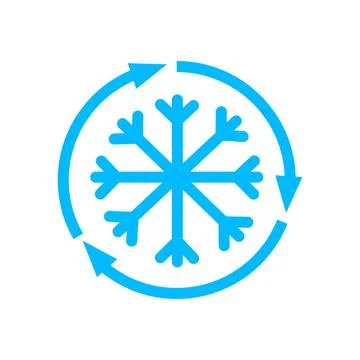 Snowflake logo, Freezer Icon. Cold Temperature Vector Stock Illustration