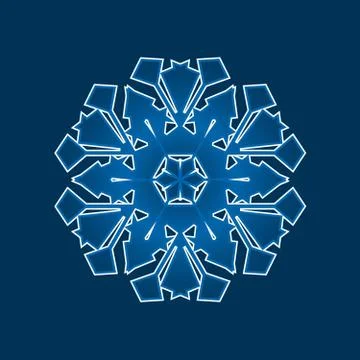Snowflake logo. Winter isolate icon on dark blue Stock Illustration