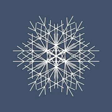 Snowflake logo. Winter isolate icon on dark blue Stock Illustration