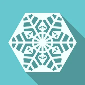 Snowflake with long shadow Stock Illustration
