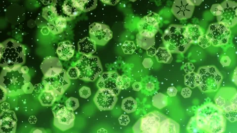 Snowflake Loop Background Green Video stock 248621689