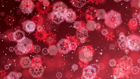 Snowflake Loop Background Red Stock Footage 248621593