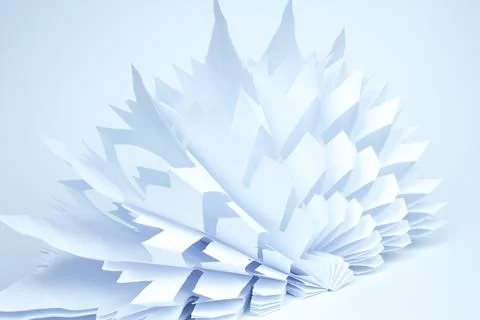 Snowflake made of paper on white background. voluminous. Stock Photos