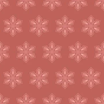 Snowflake mandala seamless pattern, geometric snowflake simple design brick p Illustrazione stock