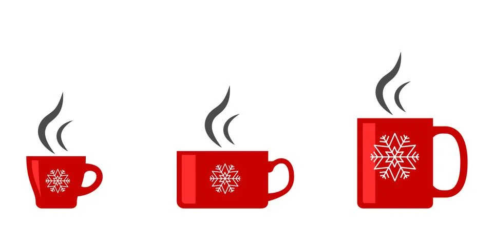 Snowflake Mug Vector Set on White Stock Illustration