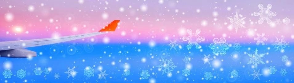 Snowflake New Year winter pattern on blurred defocused background of cloudy s Stock Photos