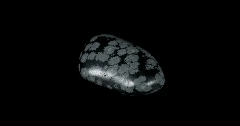 Snowflake Obsidian Stone on Black Vidéo 110982216