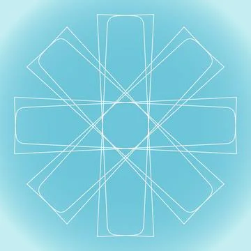 Snowflake with an ornate rectangular shape and texture on a blue gradient b.. Stock Illustration