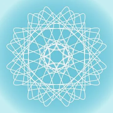 Snowflake of ornate shape and structure on a blue winter background Stock Illustration