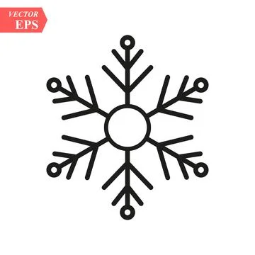 Snowflake outline icon. linear style sign for mobile concept and web design.. Stock Illustration