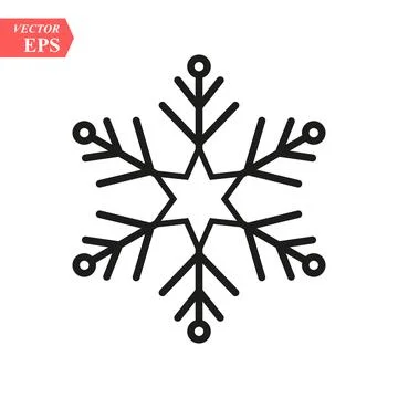 Snowflake outline icon. linear style sign for mobile concept and web design.. Stock Illustration