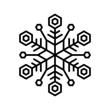 Snowflake outline icon. Vector graphics Stock Illustration