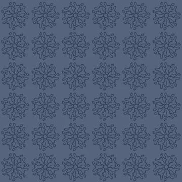 Snowflake Outline Pattern on Blue Gray Background Stock Illustration
