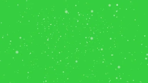 Snowflake particles animation on green background . Stock Footage 328305684