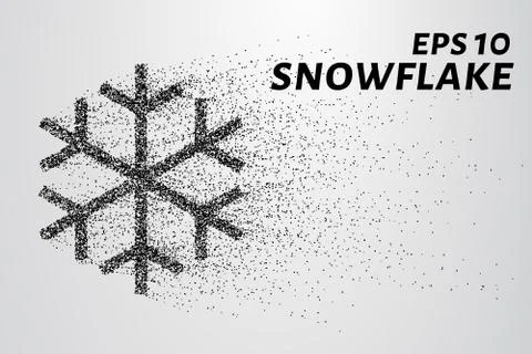 Snowflake particles. Snowflake consists of circles and points. Vector illus.. 스톡 일러스트