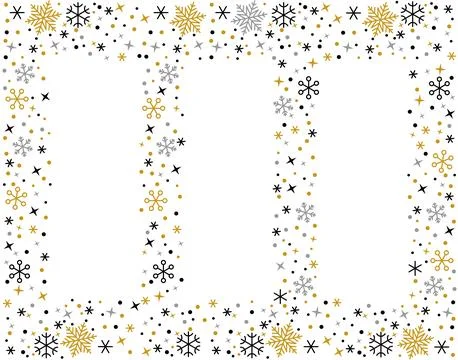 Snowflake pattern banner winter border snow frame Stock Illustration